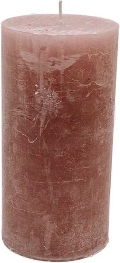 Stompkaars - antique pink - 10x20cm - parafine - set van 3