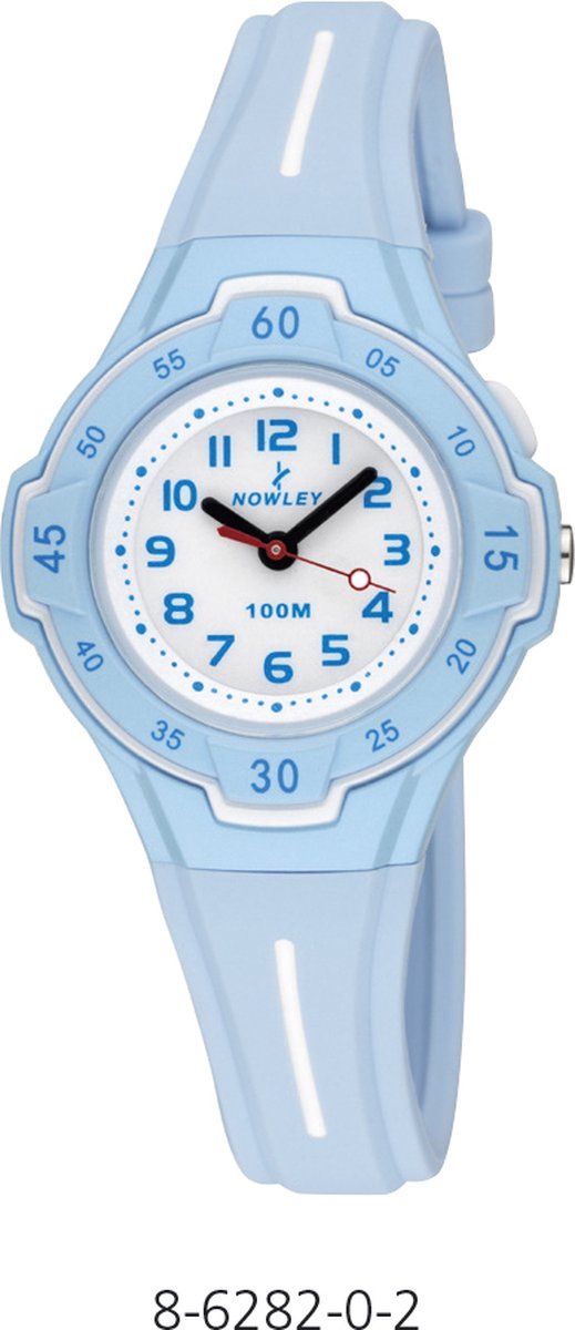 Nowley 8-6282-0-2 analoog horloge 30 mm 100 meter blauw- wit
