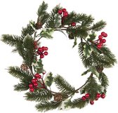 Kerstkrans | Krans | 33 CM Rond | Kunststof | Kerstversiering | Kerstdecoratie | Kerstmis Decoratie |