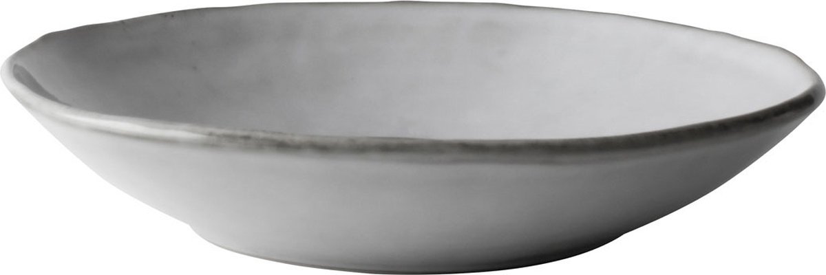 Dutch Rose Organic Diepe borden - Pastabord - 23,5 cm - Stoneware Handgemaakt - Licht Grijs