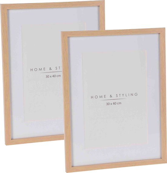 Home & Styling Houten fotolijsten - 2 st - geschikt voor een foto van 20 x 30 cm
