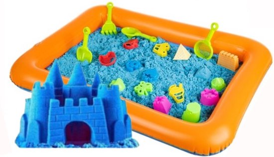 Magnetisch Speelzand Toverzand voor Binnen - 2 KG met Opblaaszandbak, Vormpjes Binnen Zand Zandbak met Kinetisch Speelzand - Sensorisch Speelgoed voor Creatieve Kinderen