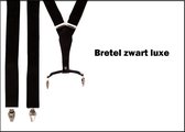 Bretel luxe zwart met leder - Gala hollywood thema feest festival feest carnaval optocht