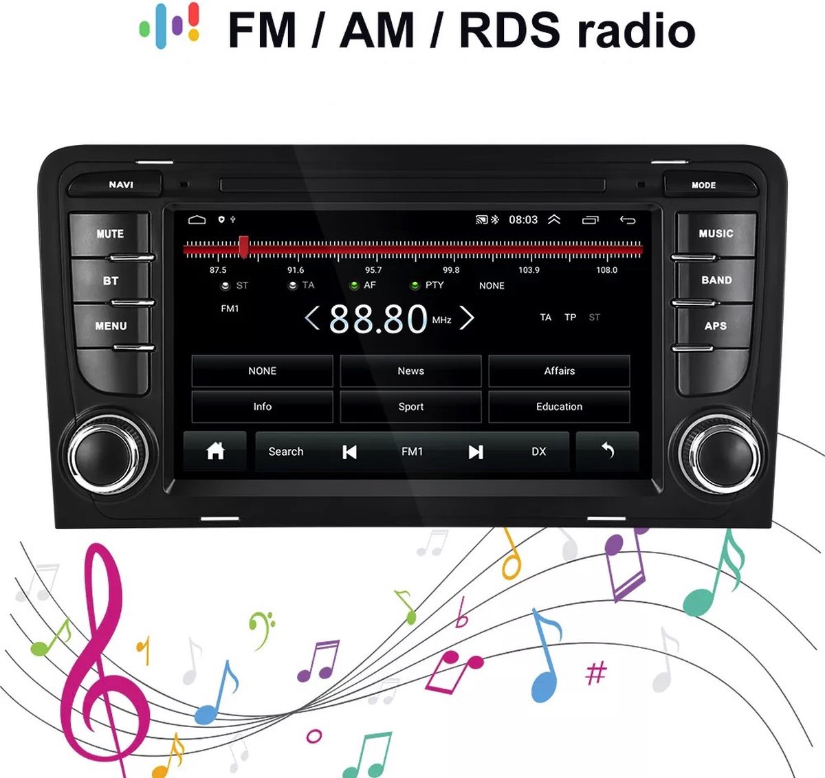 Autoradio de Navigation Audi A3 EU | Bluetooth | S3 RS3 | Lecteur CD / DVD  | Commande... | bol.com