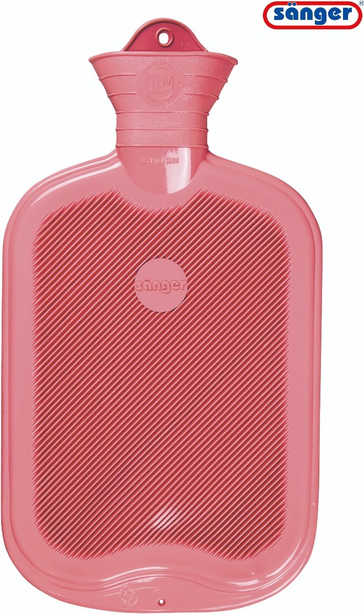 Goedkoopste Effen Warmwaterkruik - Beide Zijden Geribbeld - Roze