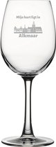 Gegraveerde witte wijnglas 36cl Alkmaar