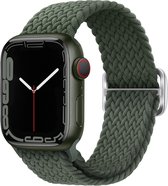 Geschikt voor Apple Watch Bandje 42/44/45mm - Gevlochten Nylon Verstelbaar - Groen