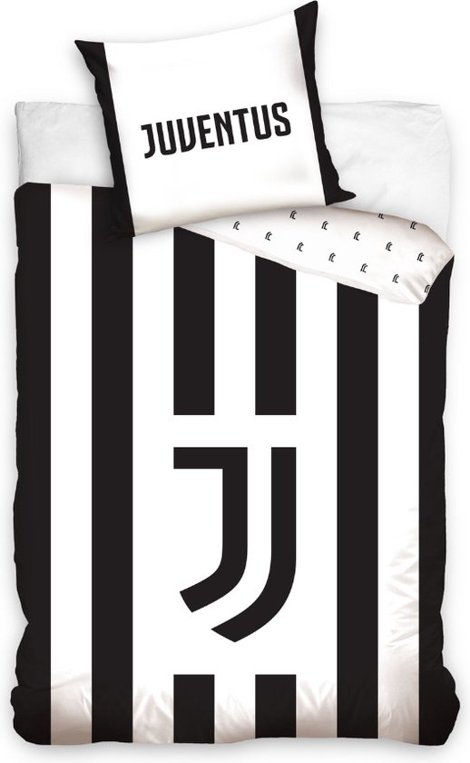 Juventus Dekbedovertrek 140 X 200 Cm/60 X 70 Cm Katoen Zwart/wit