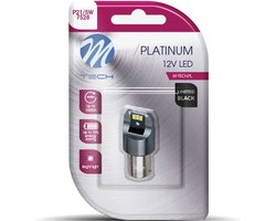M-Tech LED P21/5W 12V - Platinum - Canbus - 6x Led diode - Wit - Enkel - Limited Black