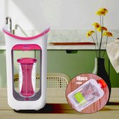 Squeeze Station Baby Fresh Fruit Juice Food Maker Fruitpers voor kinderen, handig voor in de keuken, sapgadgets en vulzak (roze)