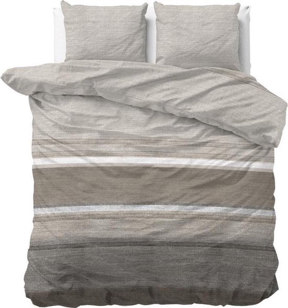 Sleeptime Flanel Kees - Dekbedovertrekset - Tweepersoons - 200x200/220 + 2 kussenslopen 60x70 - Taupe