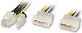 Câble adaptateur interne graphique SLI pour cartes PCIe avec prise 6pins ou 8pins