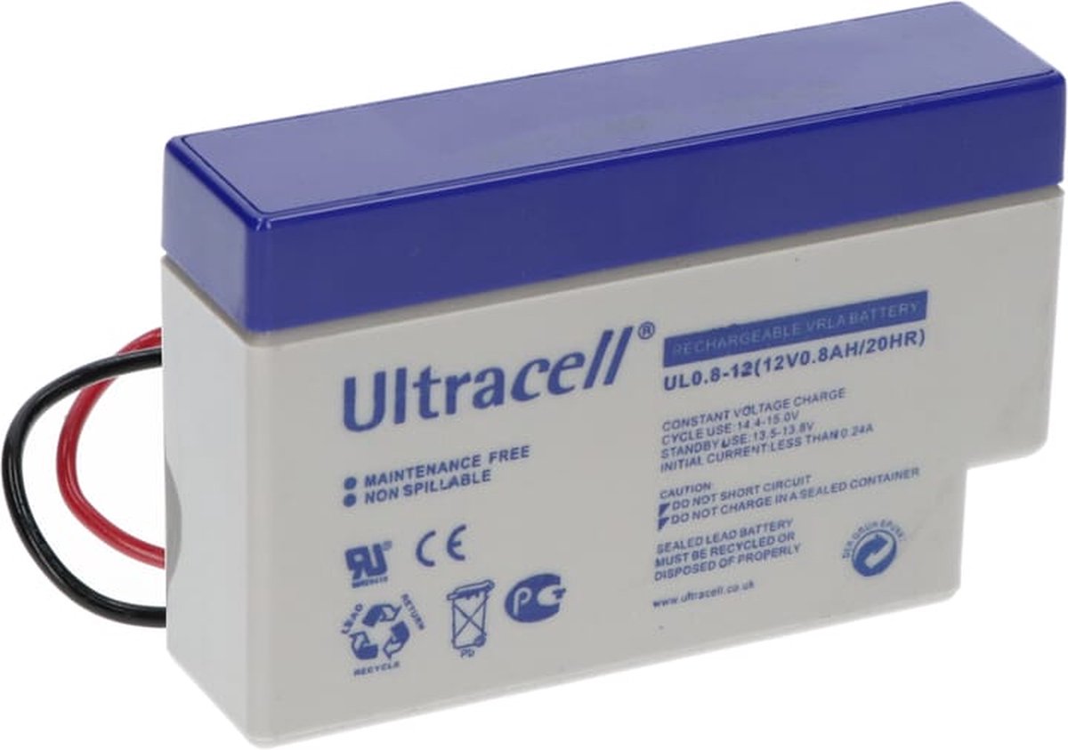Ultracell UL0.8-12 VRLA Loodaccu 12V 800mAh