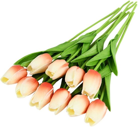 WiseGoods Luxe Kunstbloemen Tulpen - Kunstbloem Boeket - Tulp - Woondecoratie - Decoratie - Decoratieve Accessoires - Cadeau 10st