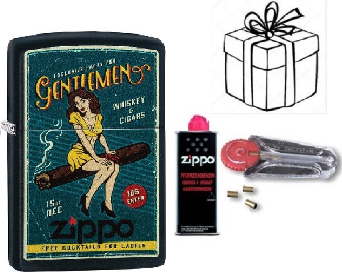Goedkoopste Geschenkset Zippo- ZIPPO met ZIPPO BENZINE en Vuursteentjes-uniek cadeau
