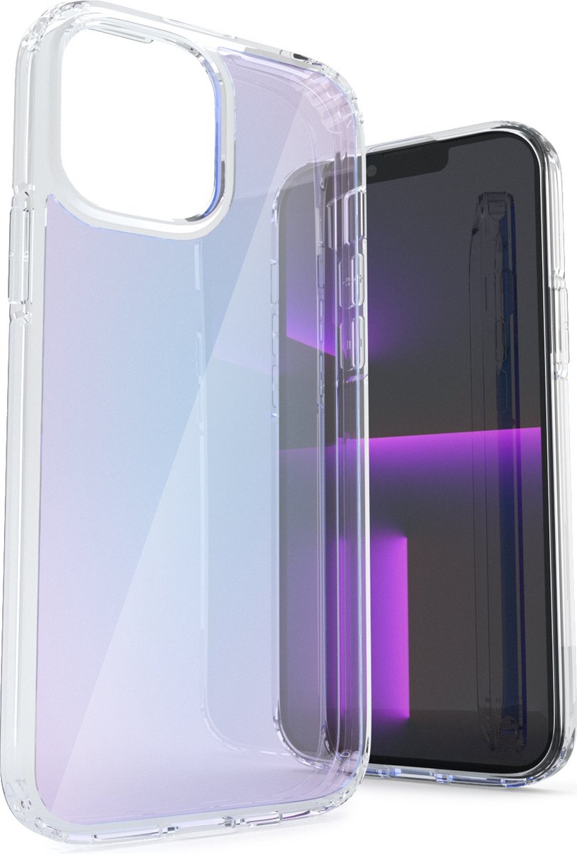 Coverzs hoesje geschikt voor Apple iPhone 12 / 12 Pro hoesje transparant kleurverloop - blauw - Stijlvolle en Beschermende Backcover - Optimale Bescherming