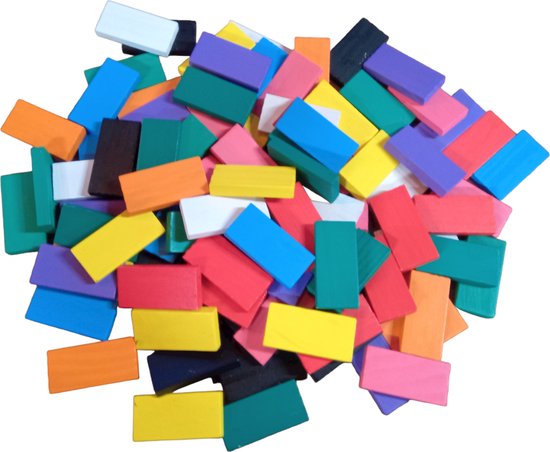 Afbeelding van het spel Jobber - Domino - Grote stenen - Houten speelgoed - Mooie kleuren - 100