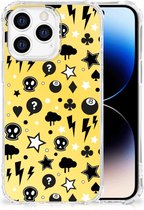 Case Geschikt voor iPhone 14 Pro GSM Hoesje met doorzichtige rand Punk Yellow