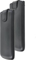 Samsung Galaxy A50 Hoesje - Insteek Cover Echt Leer Zwart