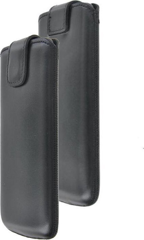 iPhone SE 2020 hoesje - insteek Cover echt leer Zwart | bol.com