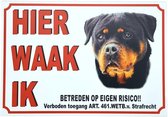 K9 World by van der Veeke, Hier waak ik, Rottweiler, waarschuwing bord, trespa