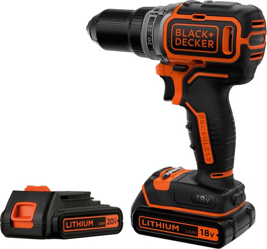 BLACK+DECKER BL186K1B2-QW Brushless schroef-/boormachine - 18V - incl. 2  accu's, lader... | bol