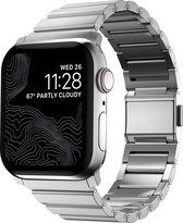 Nomad Steel Band - Bracelet de montre en acier - Convient pour Apple Watch 49/45/44 / 44 mm - Matériel argenté