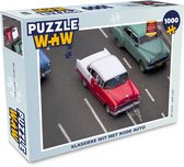 Puzzel Klassieke wit met rode auto - Legpuzzel - Puzzel 1000 stukjes volwassenen