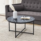 Table basse Uppvidinge 45xØ80 cm aspect marbre noir