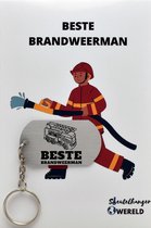 brandweer Sleutelhanger inclusief kaart – brandweer cadeau – brandweer- Leuk kado voor je vriend om te geven - 2.9 x 5.4CM