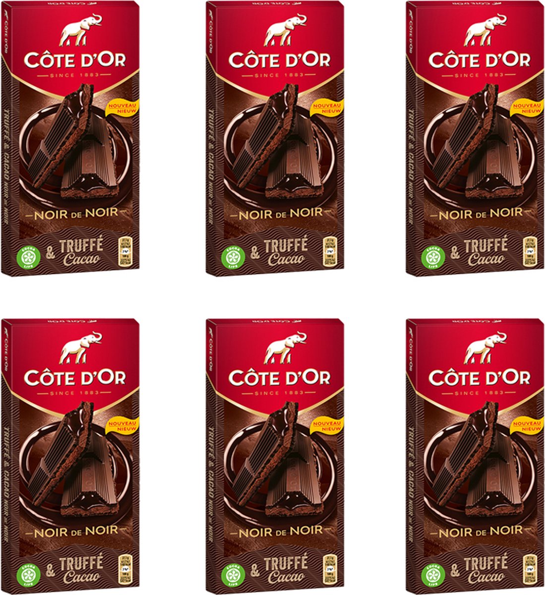 Côte d'Or chocoladetablet puur Praliné Truffé Cacao 190g x 4