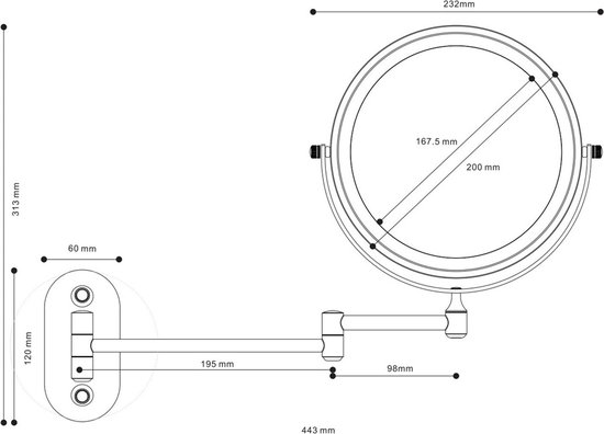 Mirlux Miroir de maquillage avec éclairage LED - Grossissement 10x