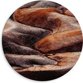 WallClassics - Dibond Muurcirkel - Bruin Kloof - 80x80 cm Foto op Aluminium Muurcirkel (met ophangsysteem)