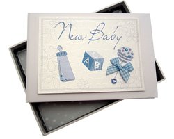 White Cotton Cards Fotoalbum Baby Tiny blauw