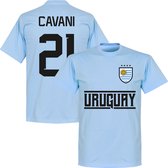 Uruguay Cavani 21 Team T-Shirt - Lichtblauw - XL