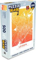Puzzel Stadskaart - Leiden - Nederland - Oranje - Legpuzzel - Puzzel 500 stukjes - Plattegrond
