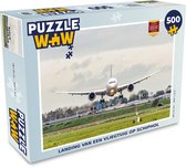 Puzzel Landing van een vliegtuig op Schiphol - Legpuzzel - Puzzel 500 stukjes