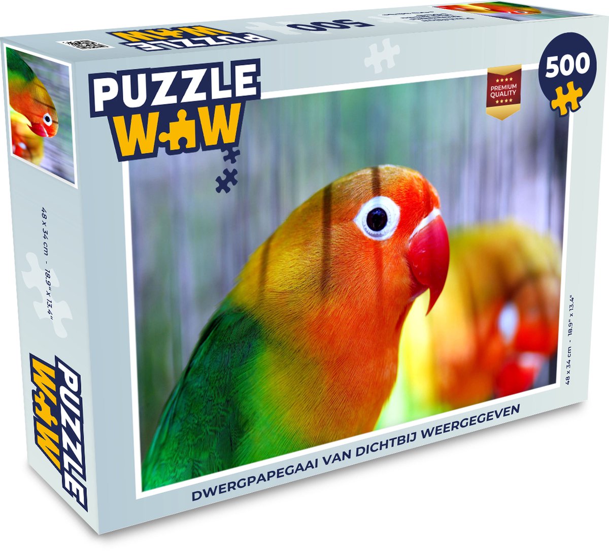 Puzzel Dwergpapegaai van dichtbij weergegeven - Legpuzzel - Puzzel 500 stukjes