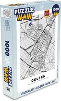 Puzzel Stadskaart - Geleen - Grijs - Wit - Legpuzzel - Puzzel 1000 stukjes volwassenen - Plattegrond