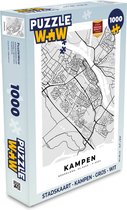 Puzzel Stadskaart - Kampen - Grijs - Wit - Legpuzzel - Puzzel 1000 stukjes volwassenen - Plattegrond