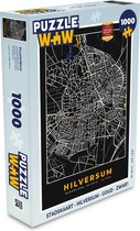 Puzzel Stadskaart - Hilversum - Goud - Zwart - Legpuzzel - Puzzel 1000 stukjes volwassenen - Plattegrond