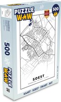 Puzzel Kaart - Soest - Zwart - Wit - Legpuzzel - Puzzel 500 stukjes