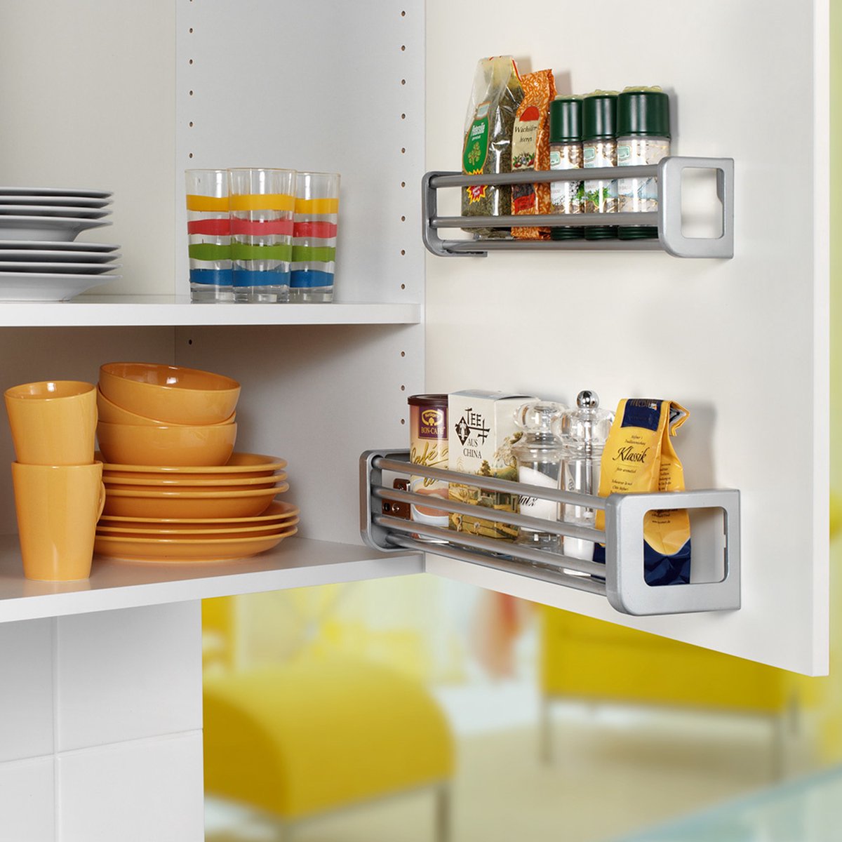 étagères à épices murales sans perçage -etagere rangement-etagere cuisine -  Aluminium - Pour salle de bain et