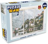 Puzzel Doorkijk - Berg - Mist - Legpuzzel - Puzzel 1000 stukjes volwassenen