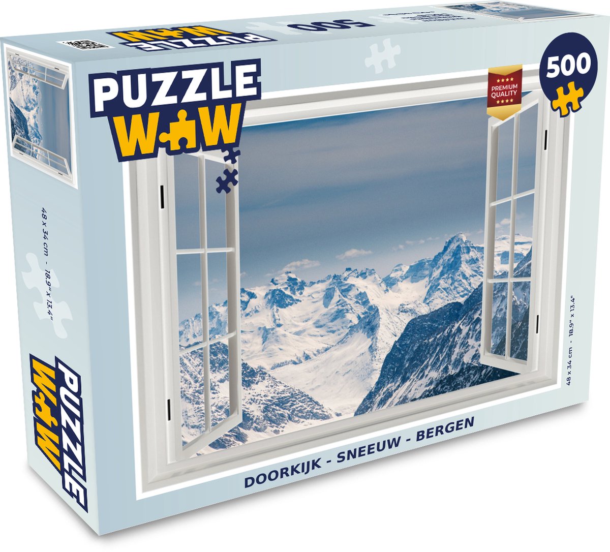 Puzzel Doorkijk - Sneeuw - Bergen - Legpuzzel - Puzzel 500 stukjes