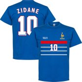 T-Shirt Equipe Rétro France Zidane 1998 - Blauw - M
