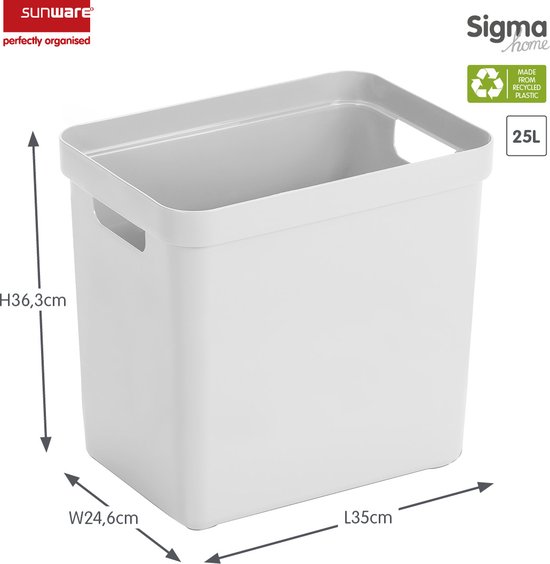Sunware - Sigma home opbergbox 25L wit - 35 x 24,6 x 36,3 cm | bol.com