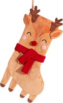 Bas de Noël doux avec renne avec écharpe rouge et jambes pendantes de Sass & Belle
