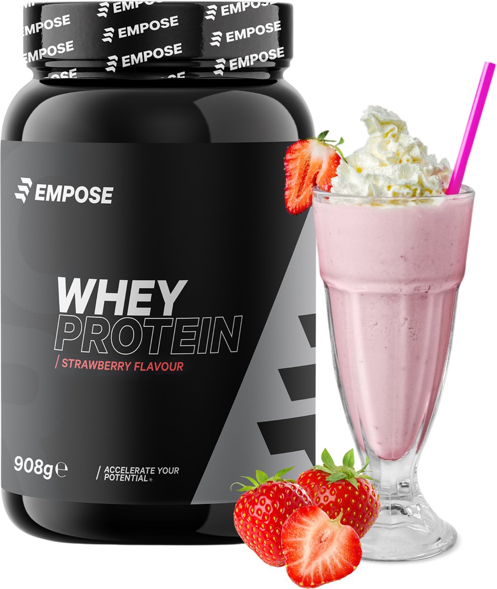 Empose Nutrition Whey Protein - Proteine Poeder - Eiwitpoeder - Aardbei - 908 gram - 30 doseringen