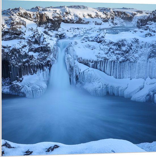 WallClassics - Panneau en mousse PVC – Cascade fluide et abrupte – Photo 80 x 80 cm sur panneau en mousse PVC